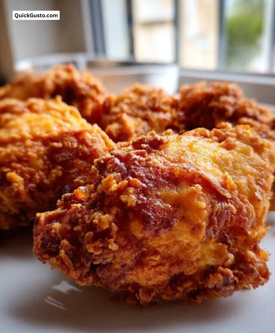Delicious crispy fried chicken served with sides