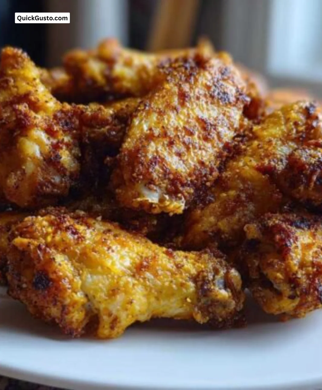 Crispy air fryer chicken wings served with dipping sauce