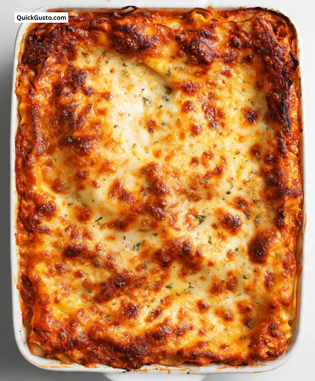 Delicious easy lasagna with layers of cheese and meat, served on a plate