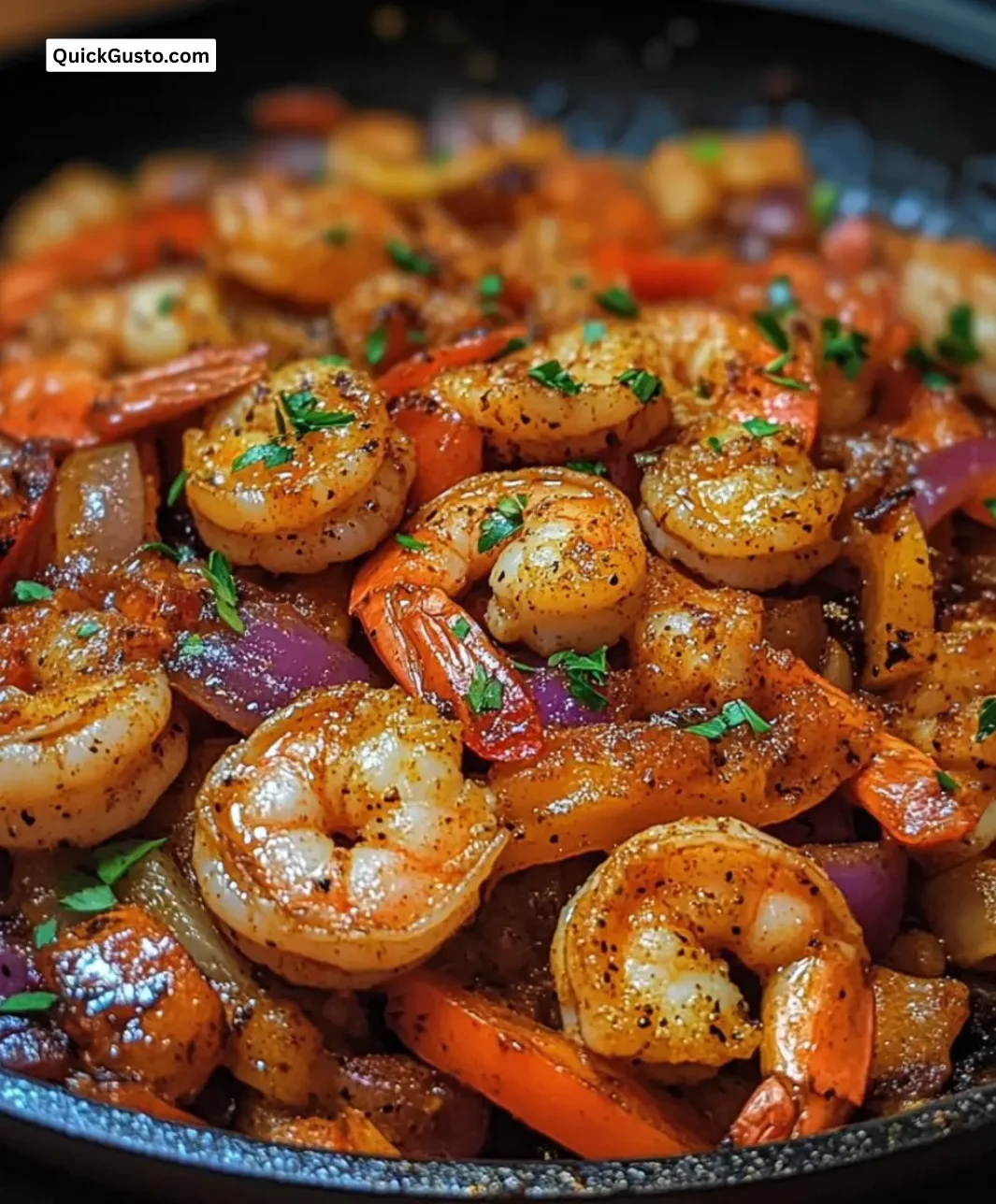 Easy Spicy Cajun Shrimp Skillet with vibrant spices and shrimp