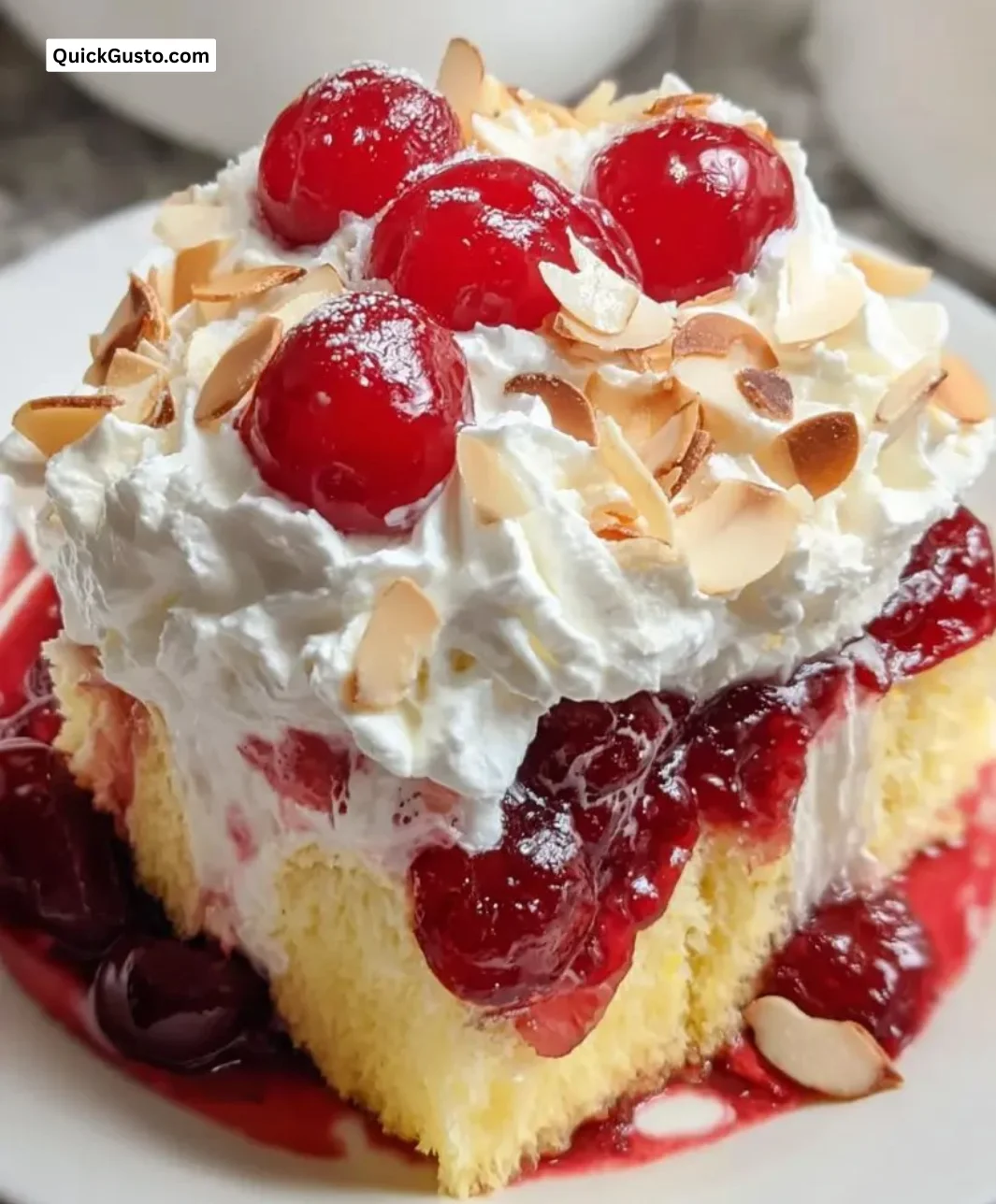 Delicious Heaven on Earth Cake with layers of cream and fruit topping