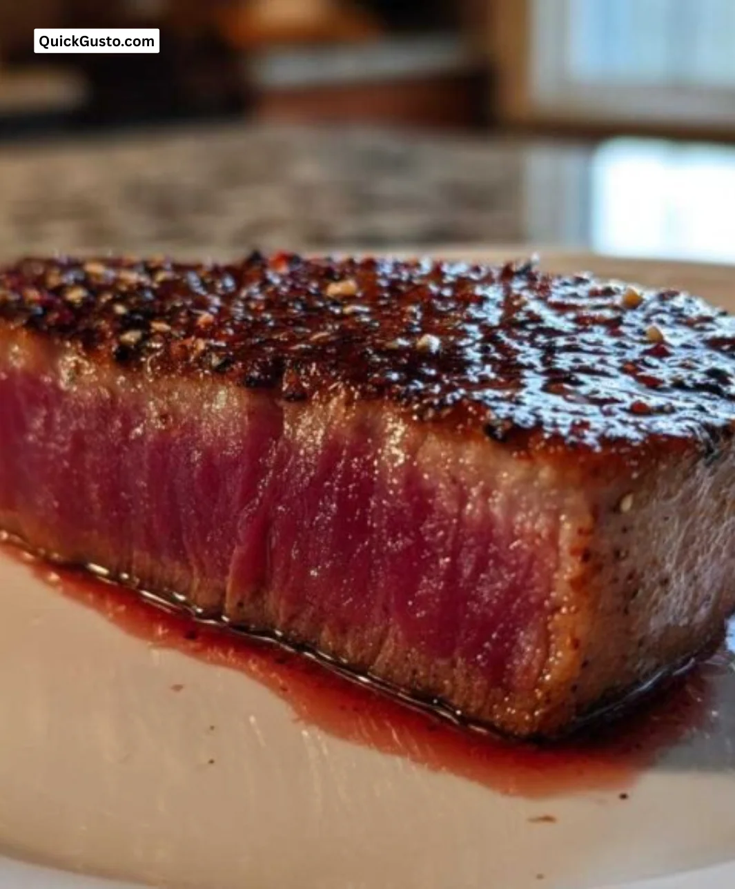 Delicious marinated tuna steak ready to serve