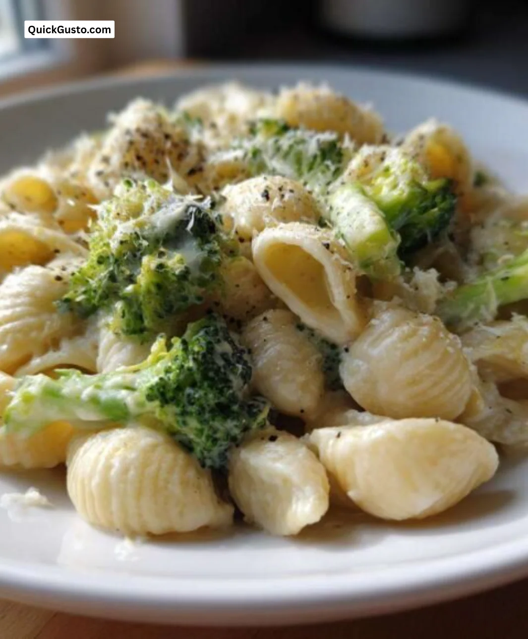 Delicious 1-pot broccoli pasta served in a bowl with herbs