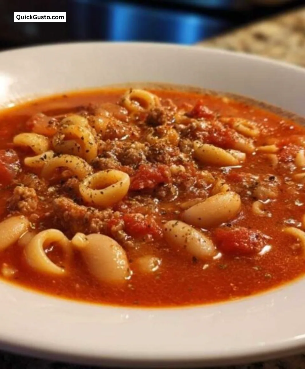 Delicious 1-Pot Pasta Fagioli served in a bowl with fresh ingredients.