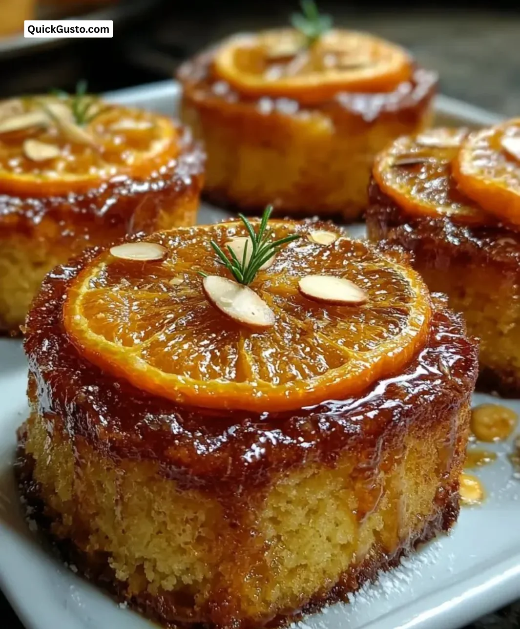 Delicious candied orange almond cake with vibrant orange slices and almonds