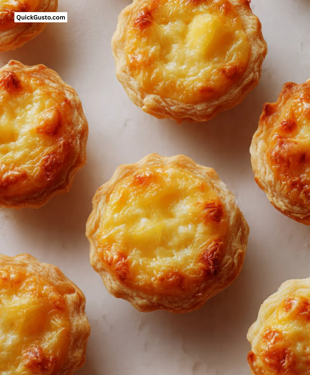 Cheddar cheese pineapple tarts on a serving platter