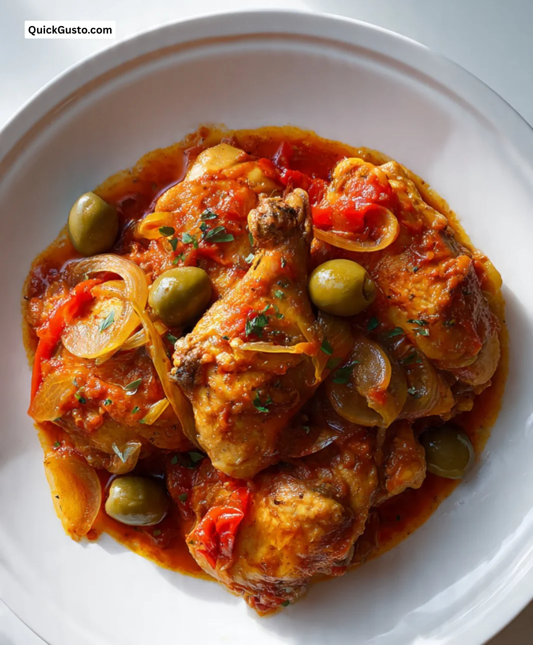 Delicious Chicken à la Andalouse served with vibrant spices and vegetables