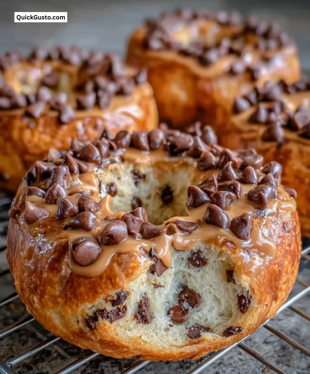 Delicious chocolate chip protein bagels fresh out of the oven