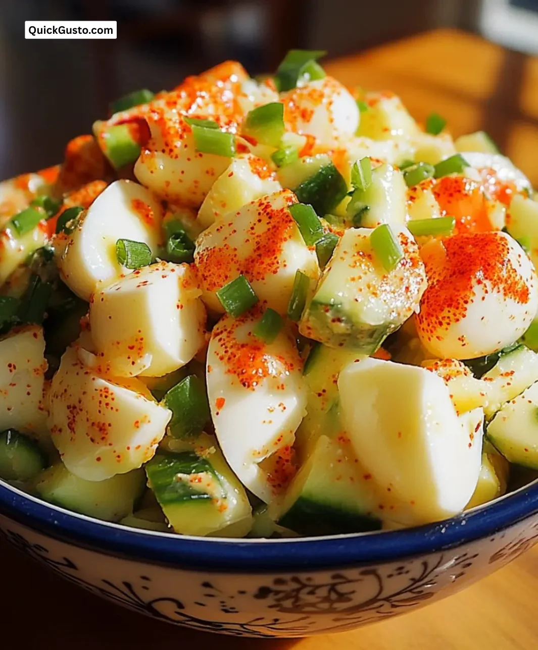 Classic Easter Egg Salad with herbs and spices in a bowl