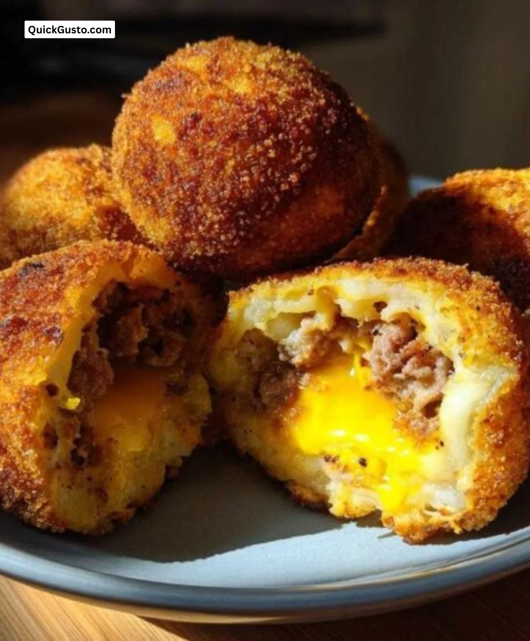 Delicious Italian rice balls filled with tasty ingredients