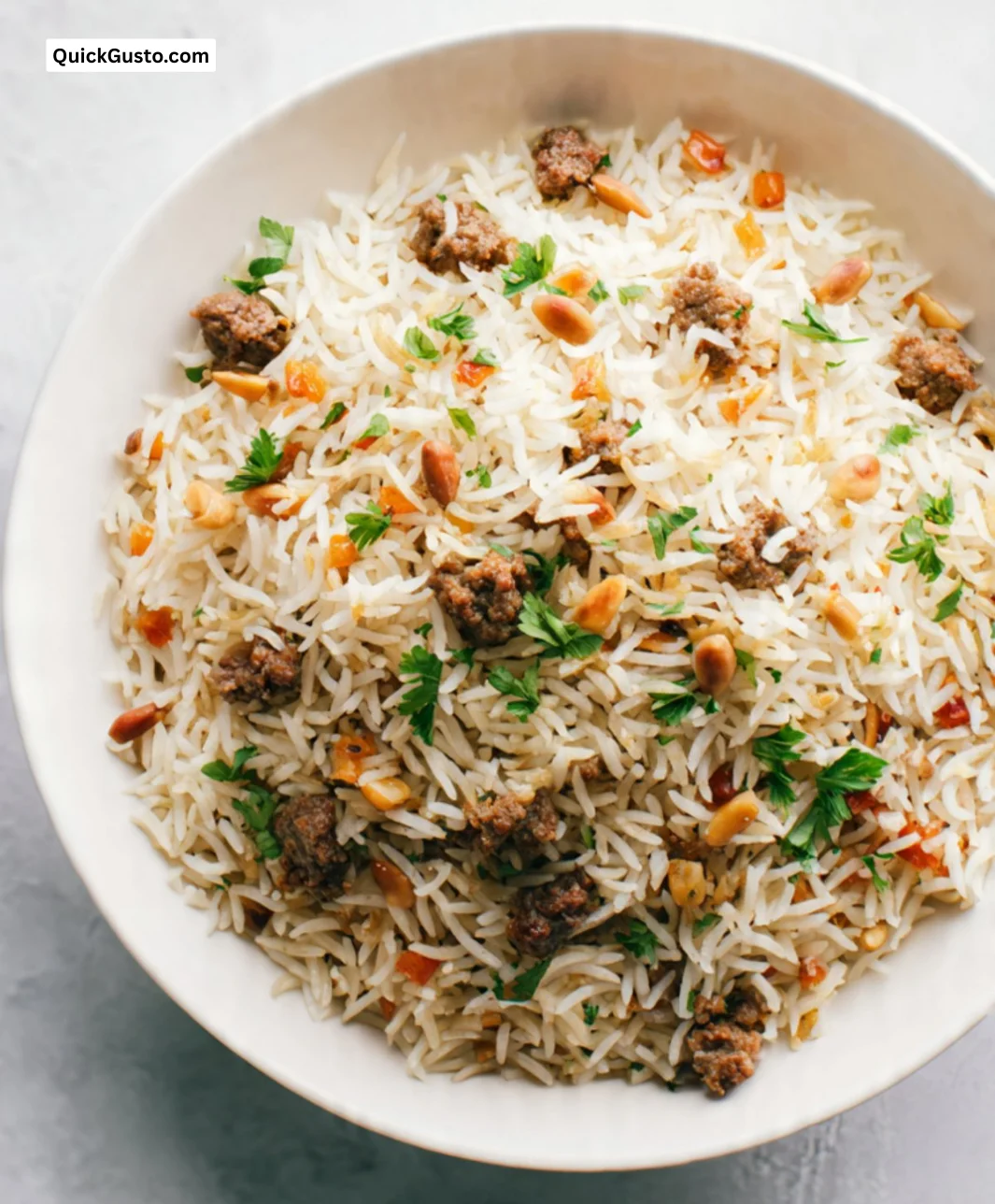 Delicious Turkish Lamb Pilaf with tender lamb and fragrant rice