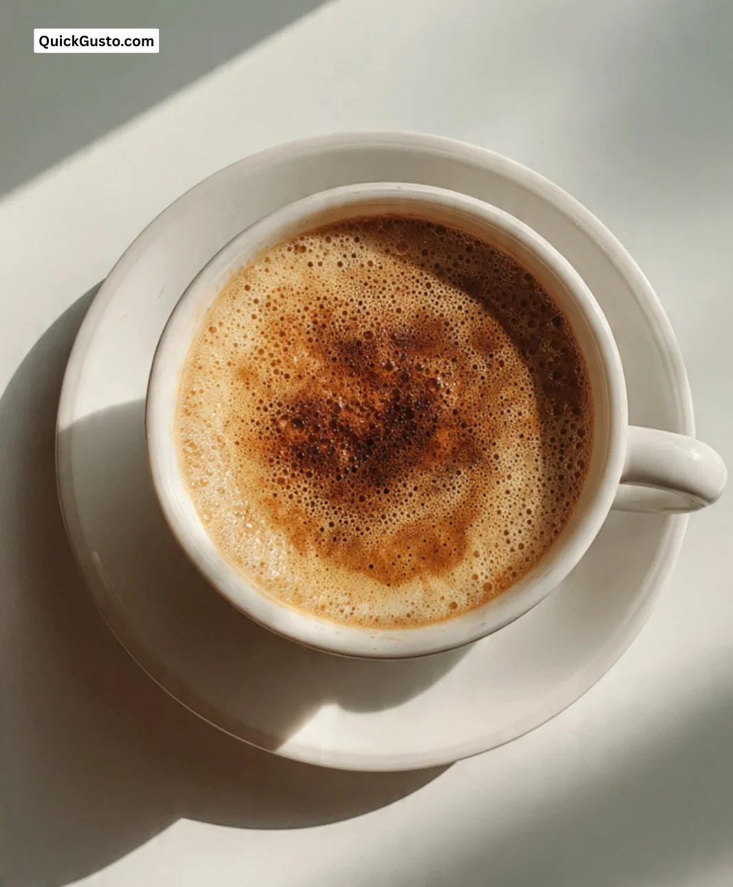 A cup of Vietnamese egg coffee topped with frothy egg yolk foam