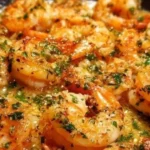 15-Minute garlic butter shrimp skillet served in a cast-iron pan with herbs