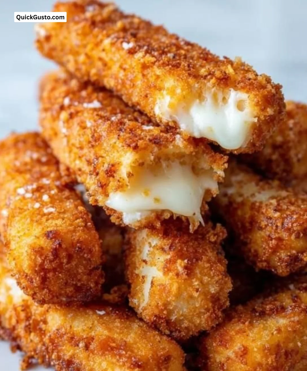 Delicious air fryer mozzarella sticks with golden crispy coating