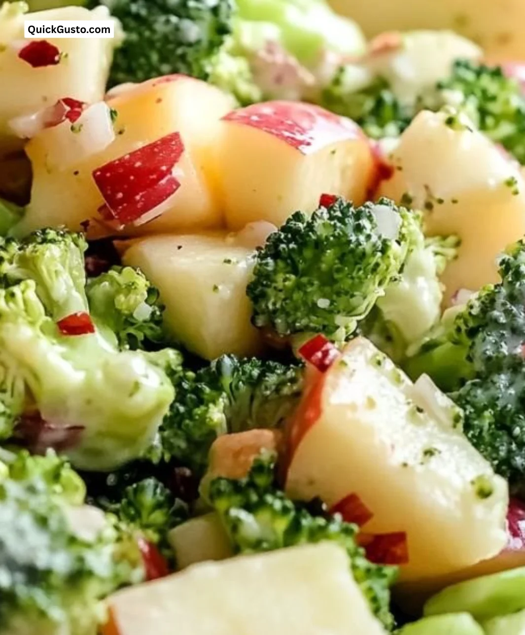 Healthy Apple Broccoli Salad with crunchy apples and fresh broccoli
