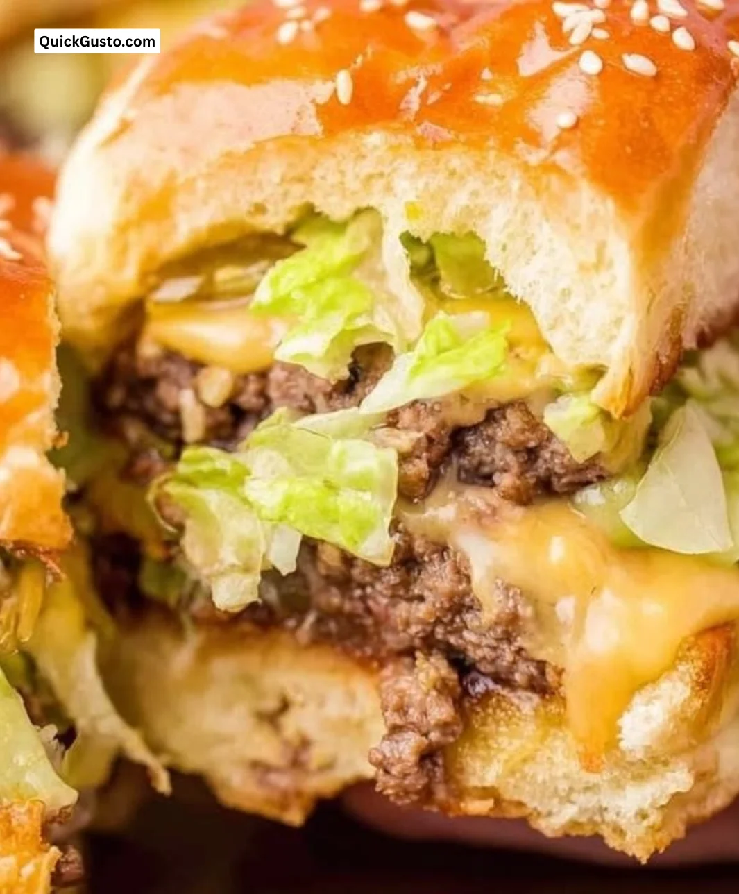 Big Mac Sliders served on a platter with toppings and sauces