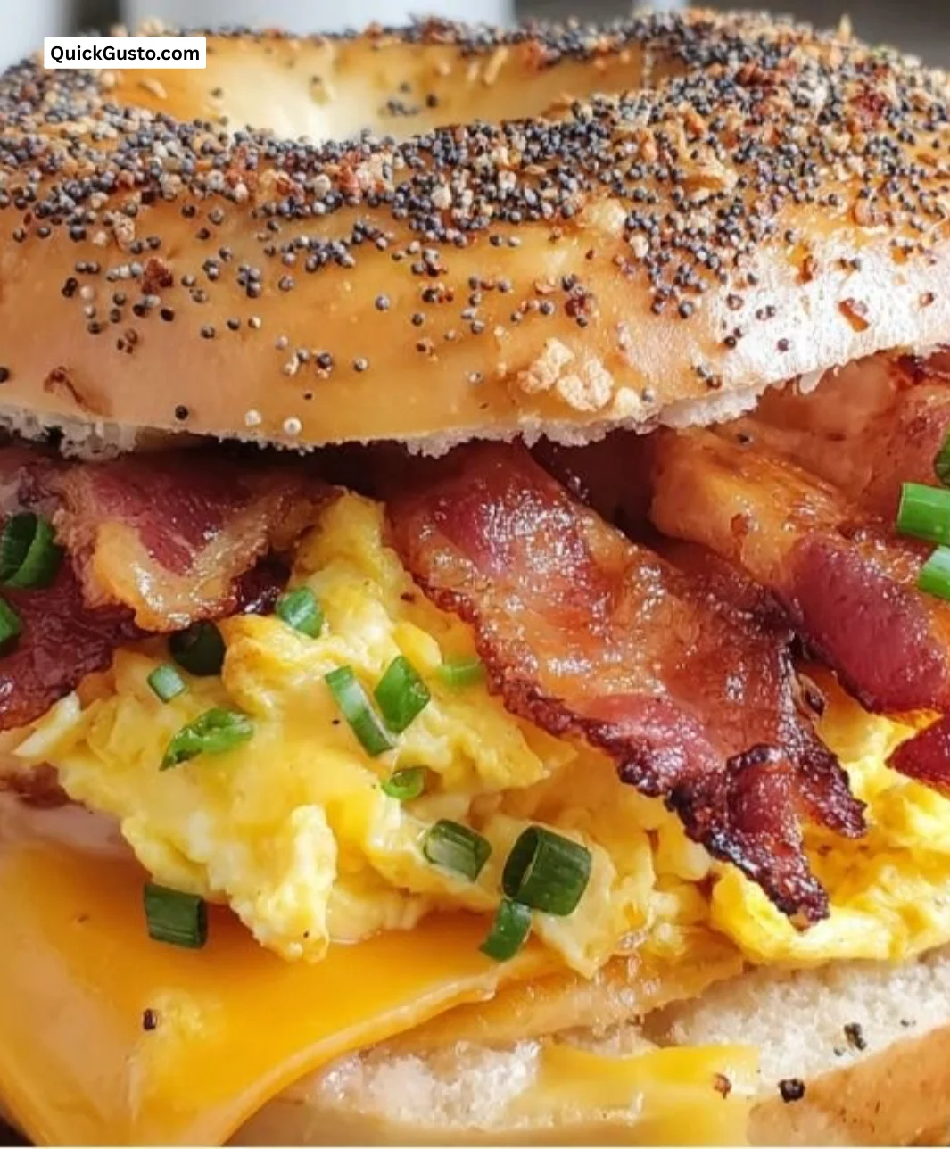 Delicious Breakfast Bagel Sandwich with fresh ingredients.