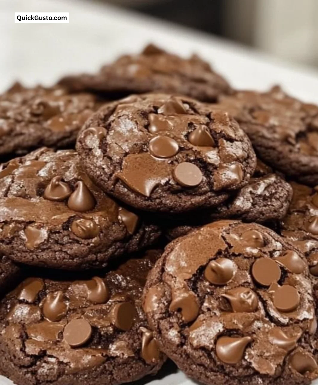 Delicious homemade brownie mix cookies fresh out of the oven.