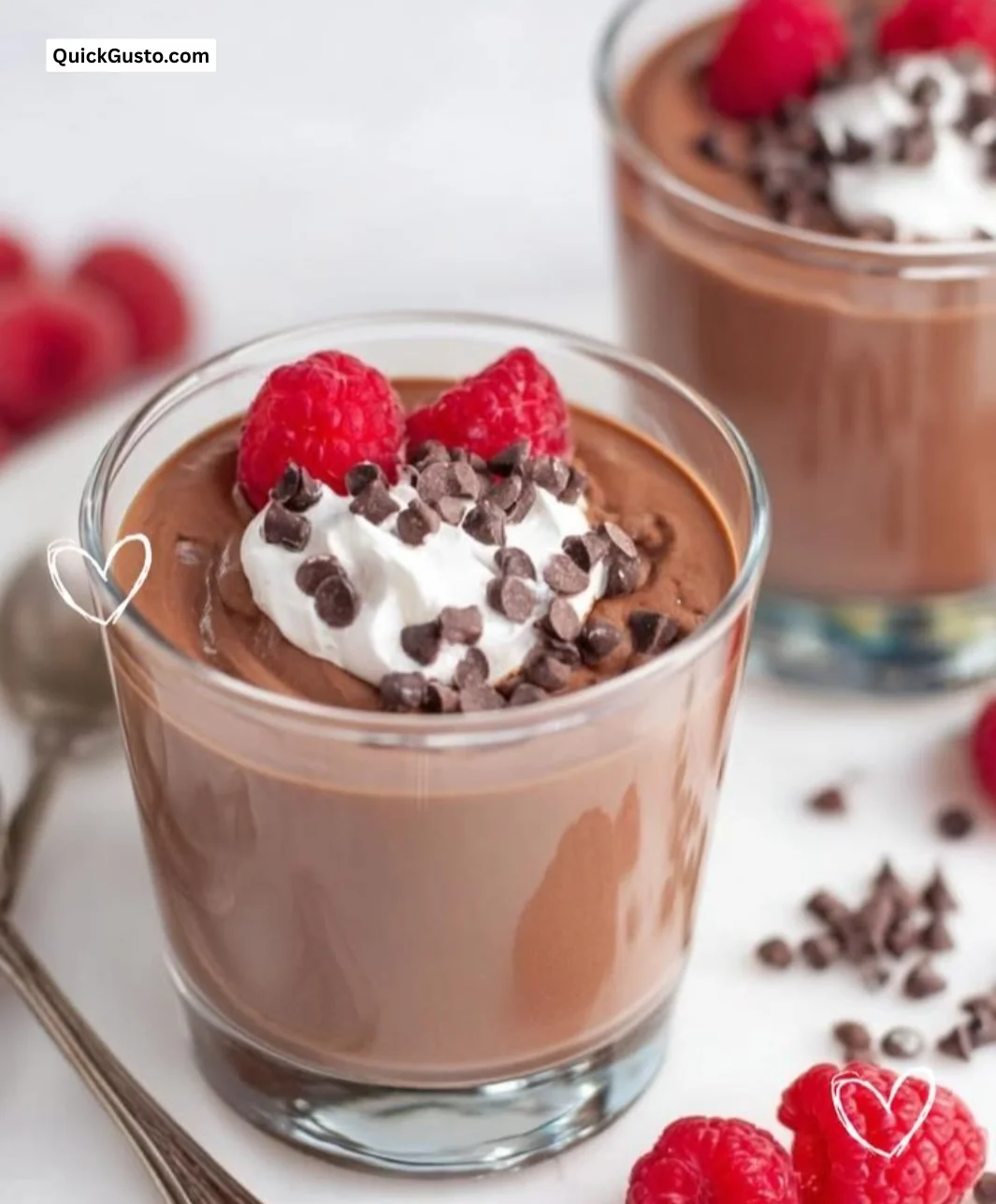 A bowl of Cottage Cheese Chocolate Mousse topped with chocolate shavings