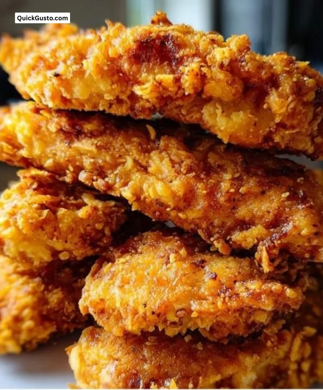 Plate of crispy chicken tenders with dipping sauce