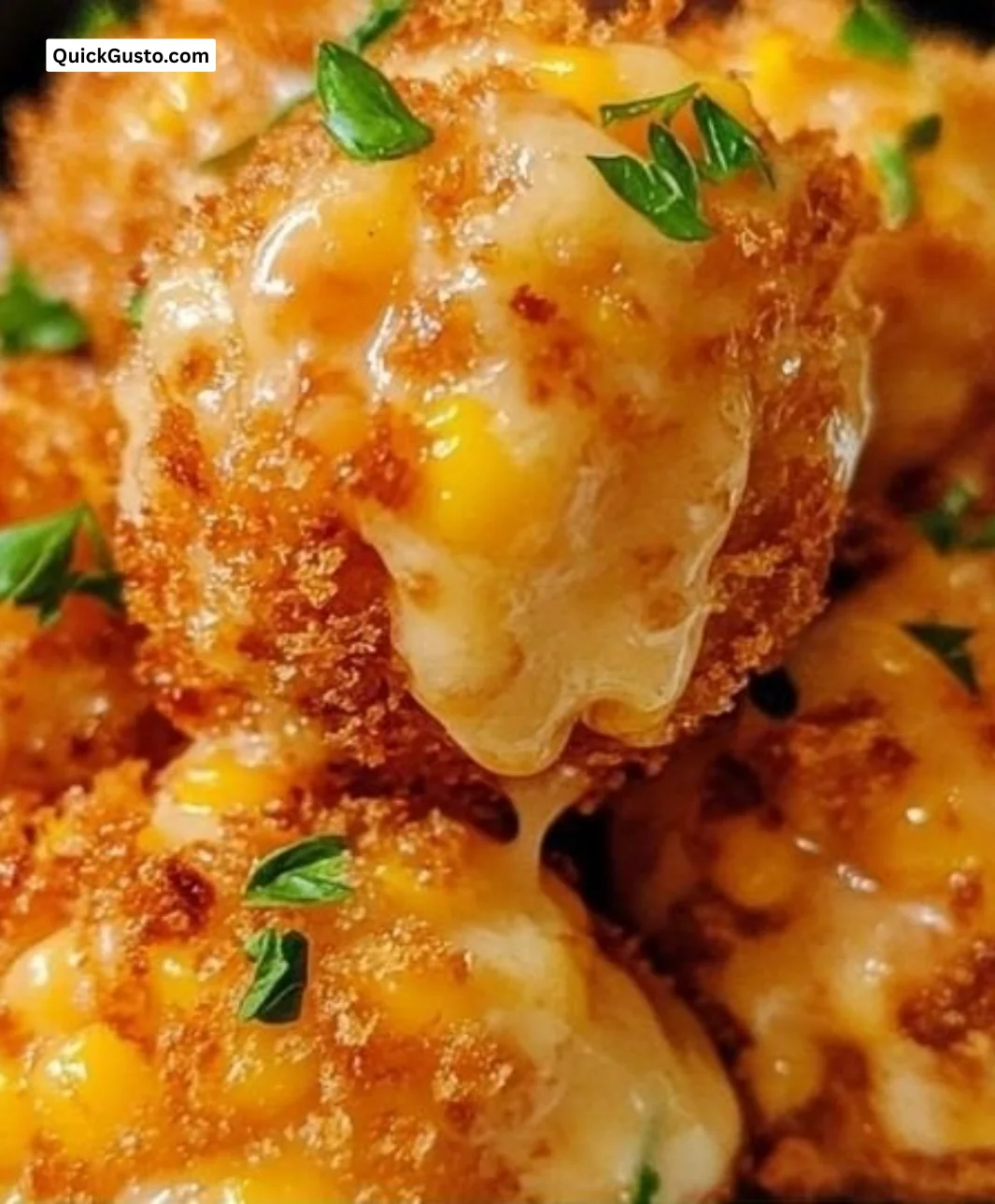Plate of crispy corn cheese bites served as a tasty snack