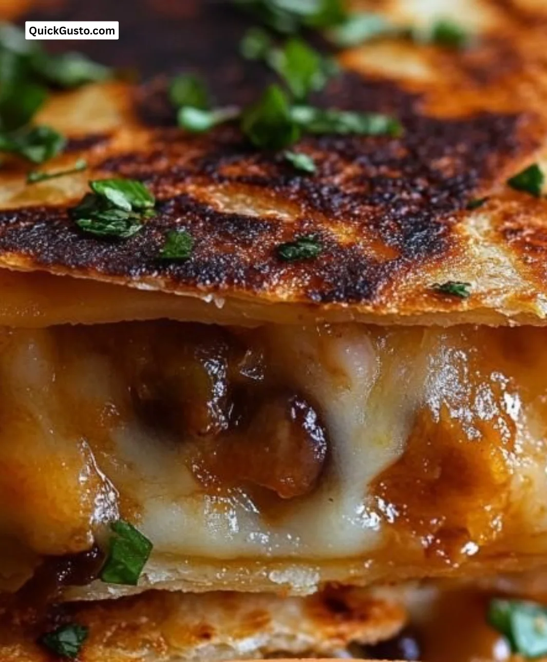 Crispy oven-baked quesadillas filled with cheese and vegetables on a plate