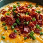 Delicious bowl of creamy Crockpot potato soup topped with green onions