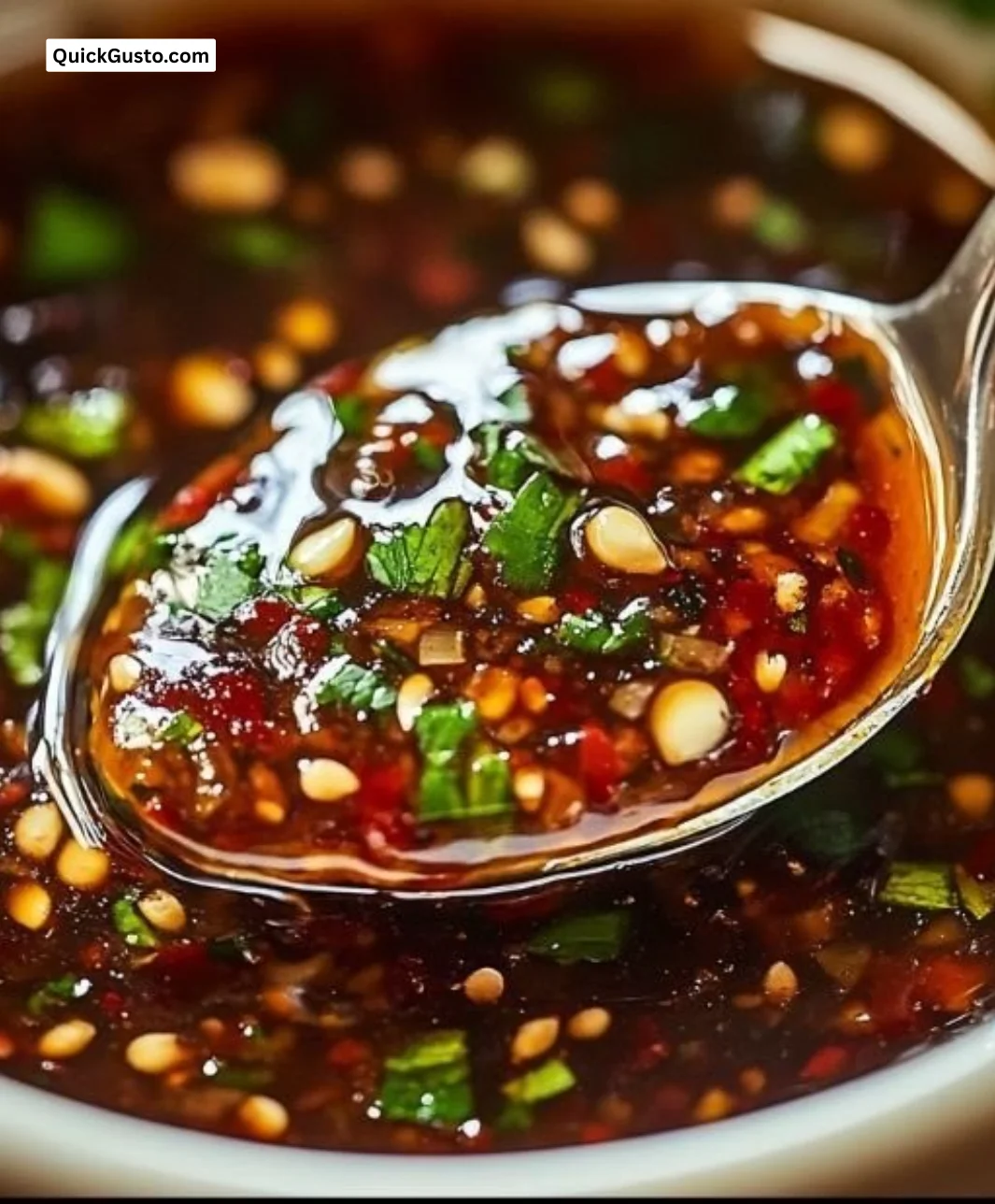 Bowl of Dragon Sauce with spicy ingredients for flavorful dishes