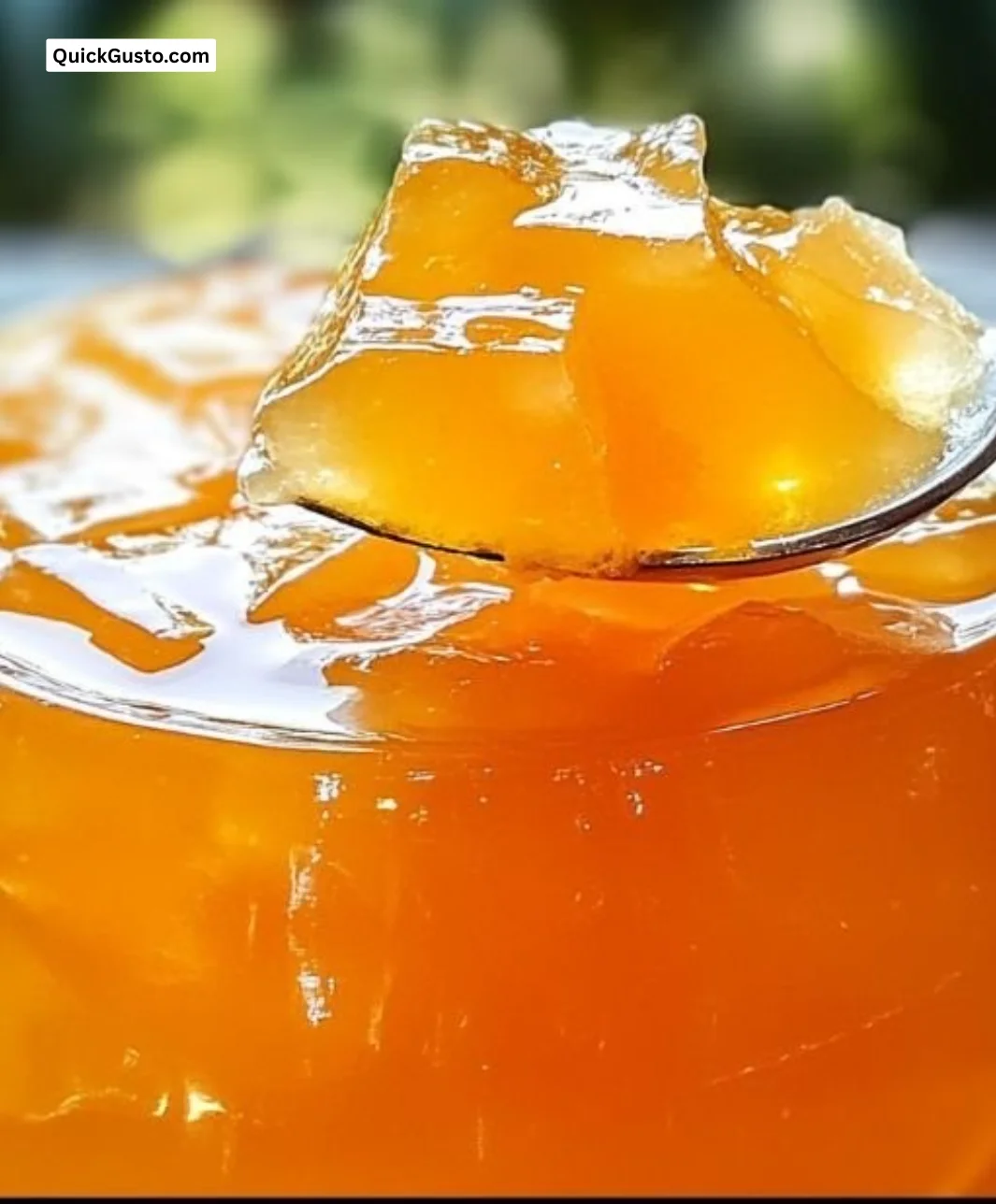 Jar of Dreamsicle Jelly with orange and cream colors.