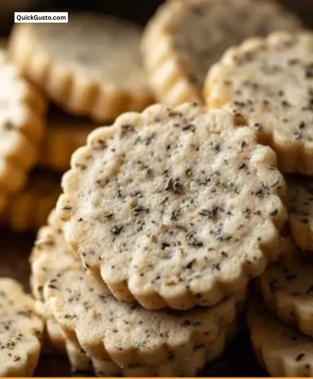 Earl Grey Shortbread Cookies arranged on a plate