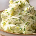 Homemade garlic scape compound butter on a wooden board