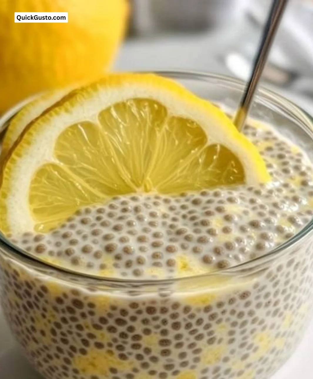 Delicious Honey Lemon Chia Pudding topped with fresh lemon zest
