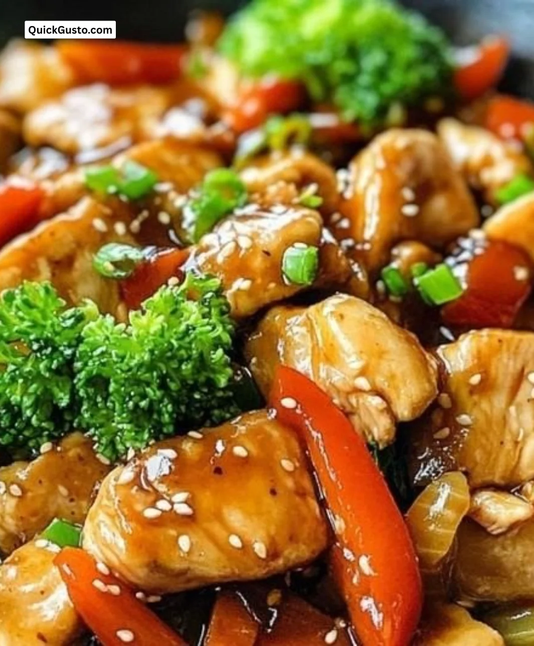 Honey Soy Chicken Stir Fry with colorful vegetables in a skillet