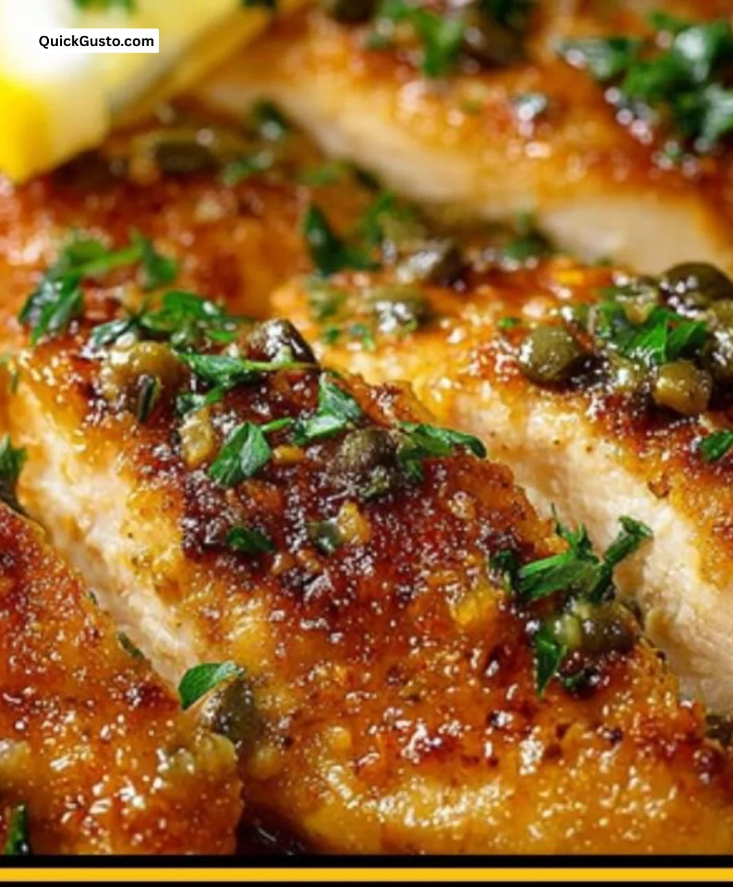 Lemon Chicken Piccata served with capers and parsley on a plate