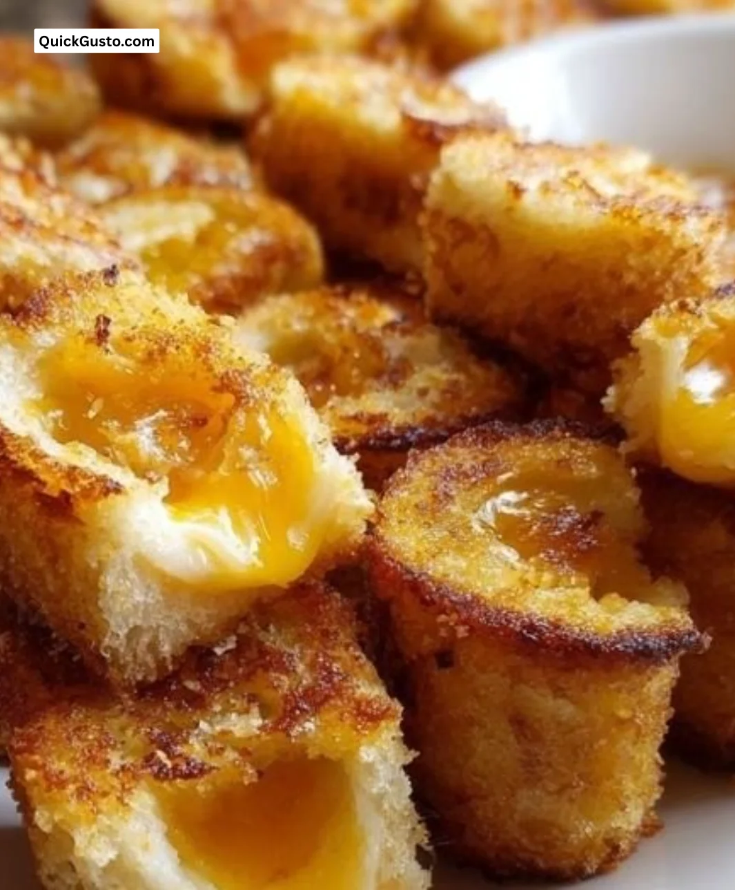 Mini grilled cheese dippers served with dipping sauce
