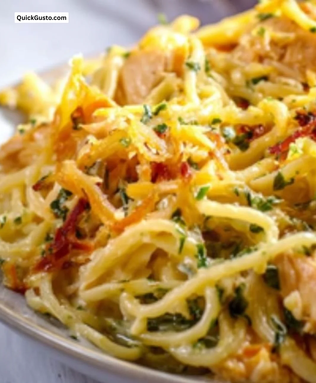 Monterey Chicken Spaghetti with chicken, pasta, and herbs