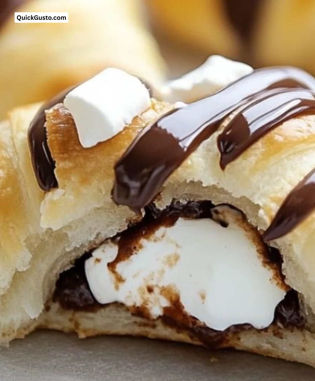 Delicious S'mores Crescent Rolls filled with chocolate and marshmallows