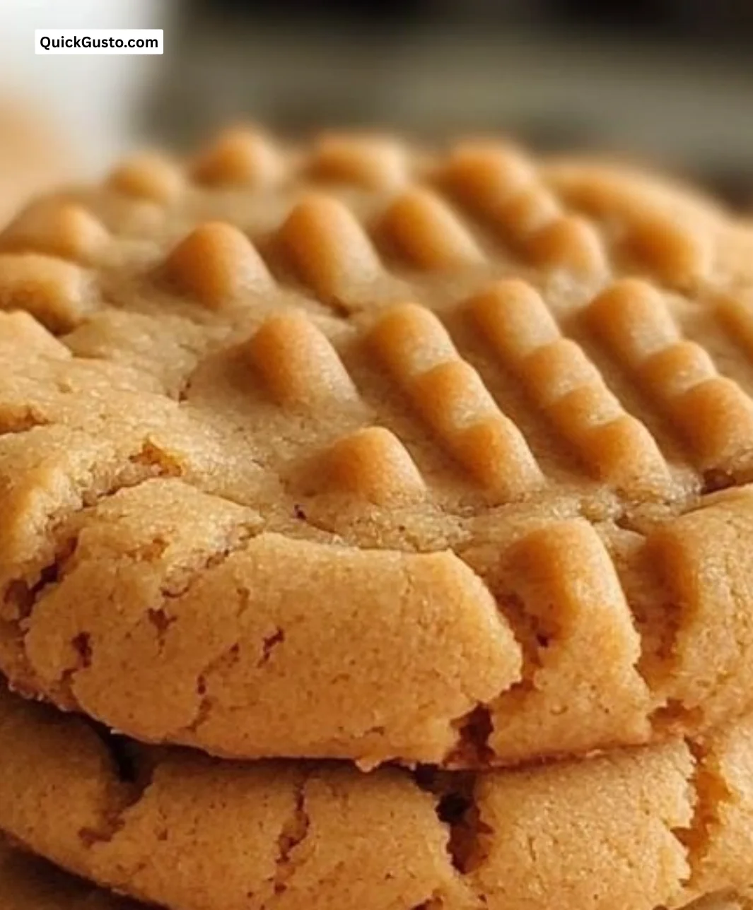 Delicious soft peanut butter cookies on a baking tray