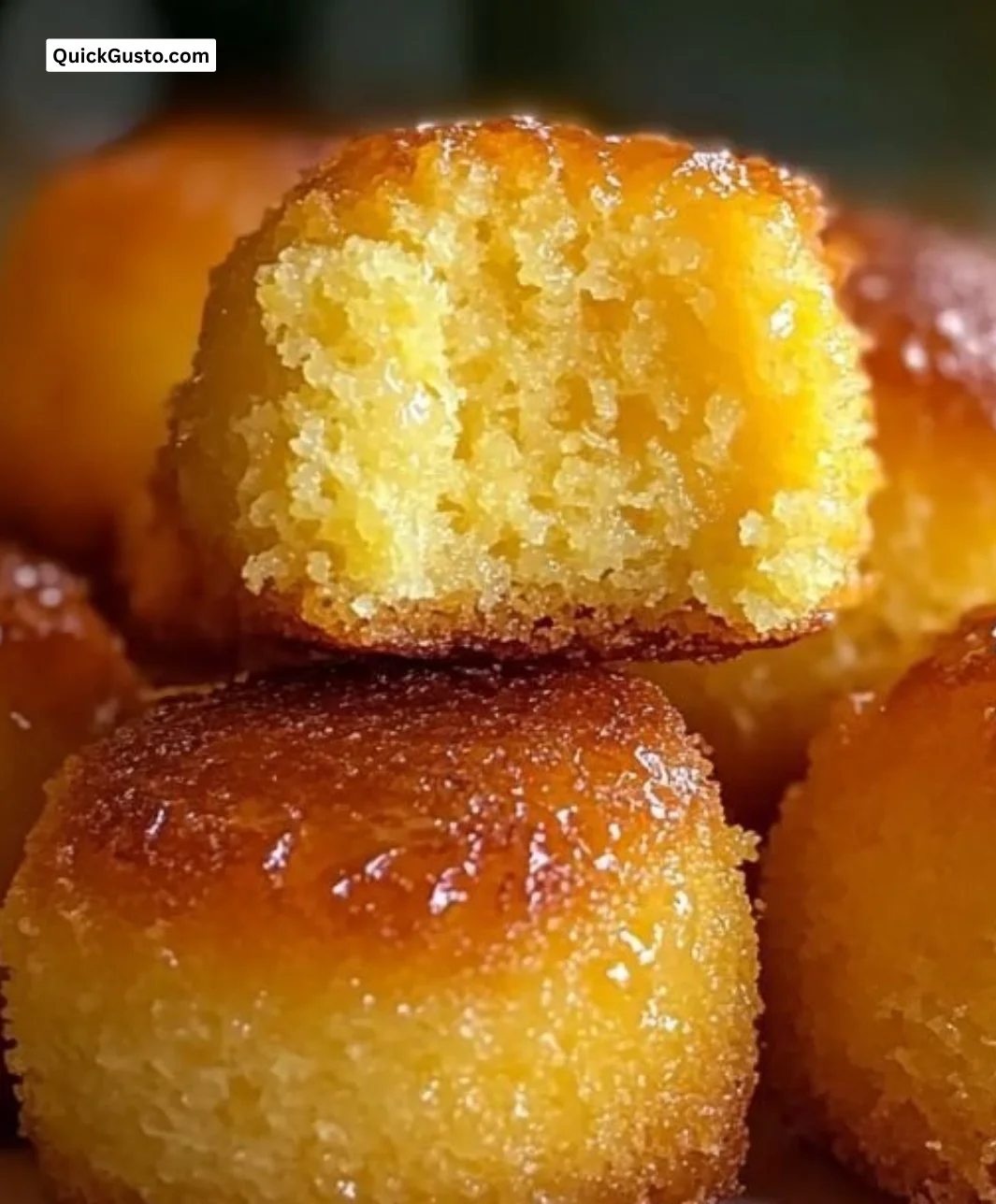 Southern-style honey butter cornbread poppers served on a plate.