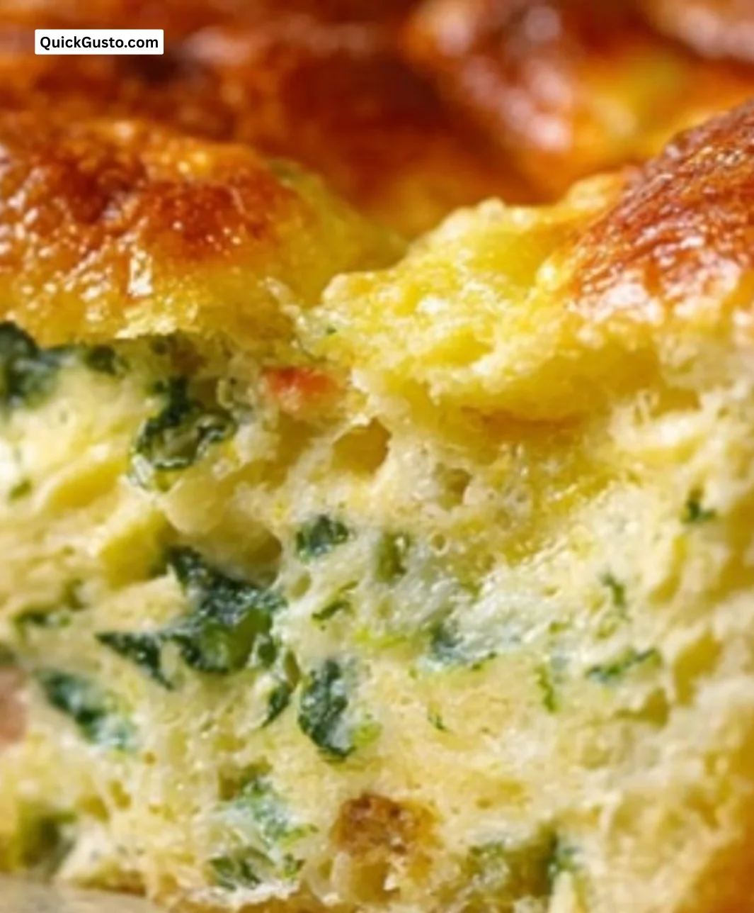 Spinach and Cheese Egg Soufflé served on a plate