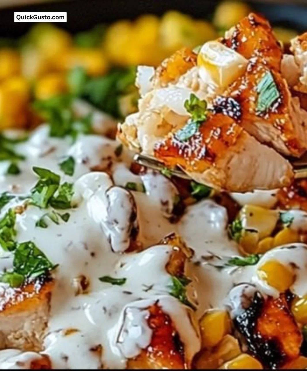 Delicious Street Corn Chicken Rice Bowl with vibrant toppings