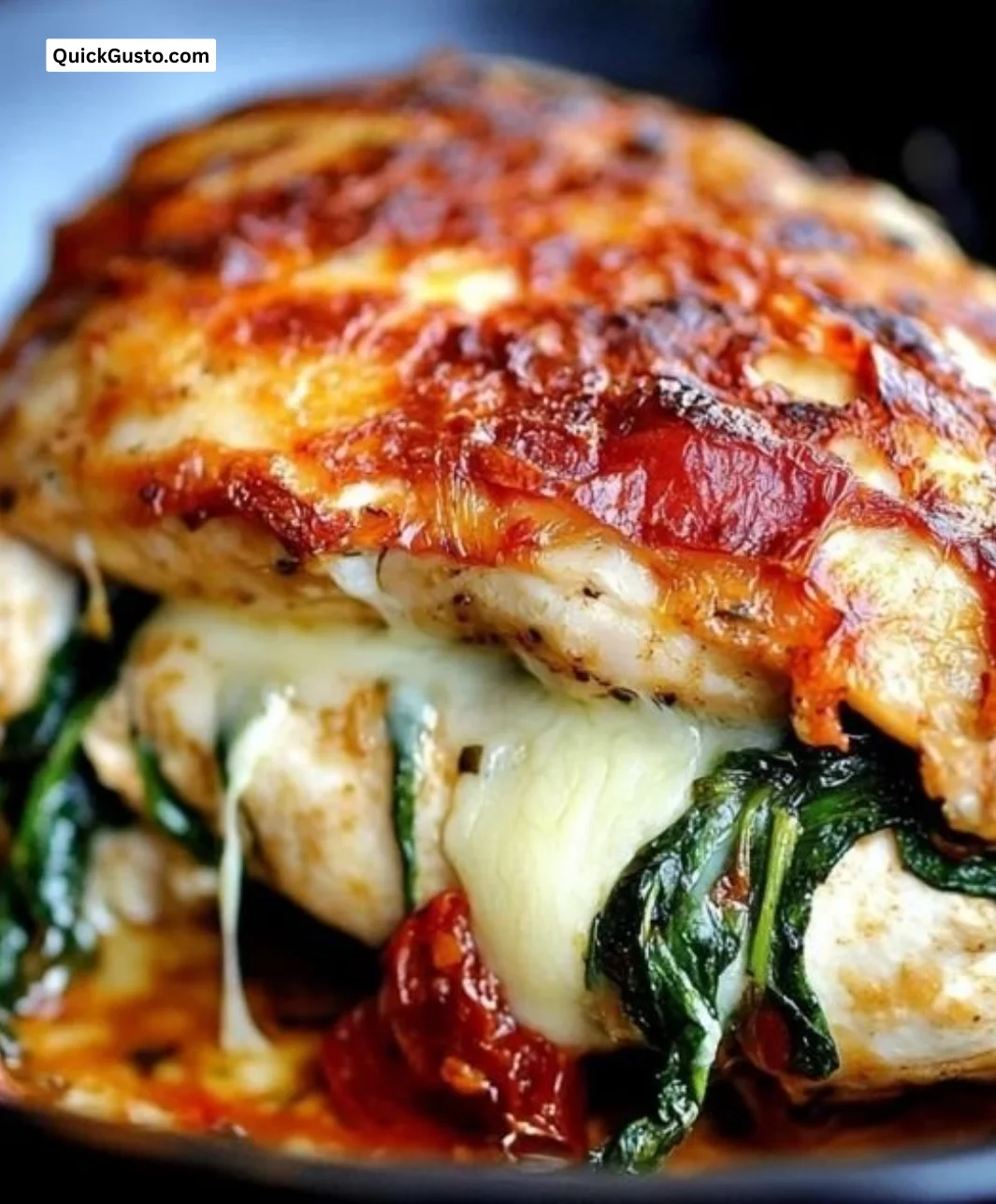 Sundried Tomato Chicken & Spinach Delight served on a plate