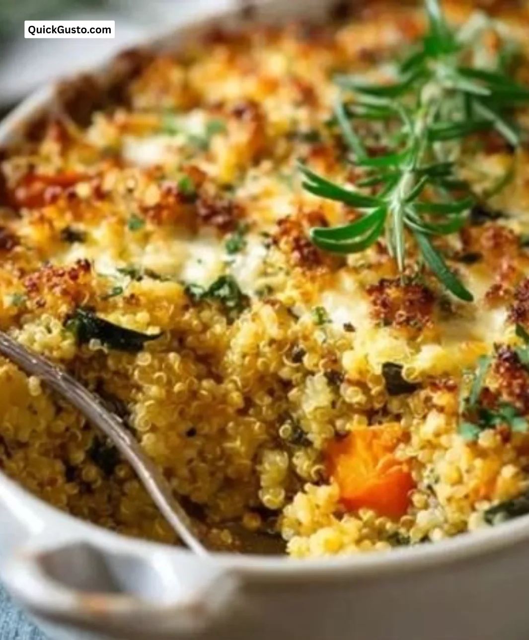 Veggie-Packed Quinoa Casserole with colorful vegetables and grains