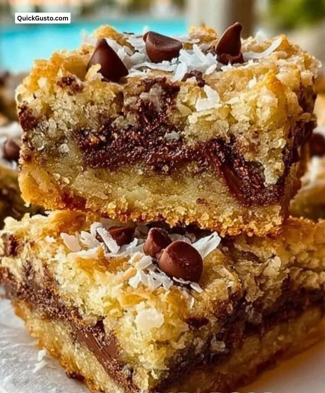 Delicious Almond Joy Cookie Bars with chocolate, coconut, and almonds
