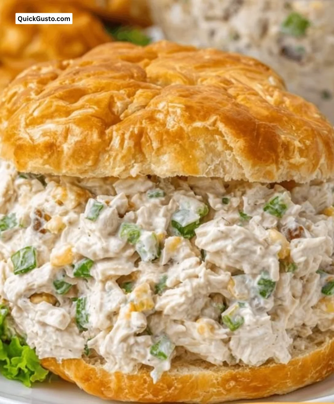 Bowl of authentic old-fashioned Southern Chicken Salad with fresh ingredients