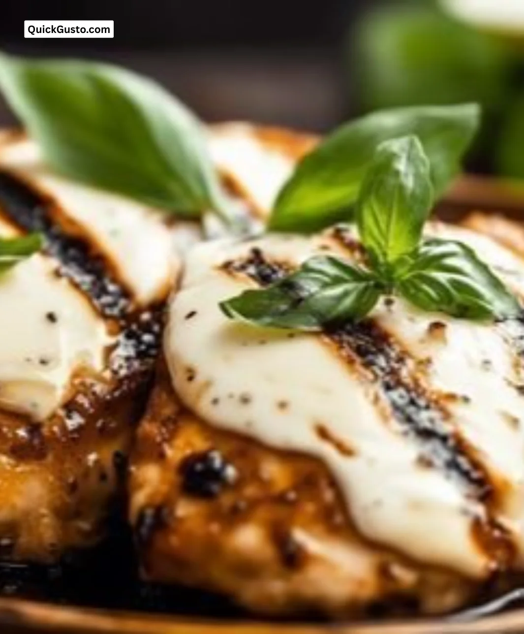 Balsamic Baked Chicken Breast with Mozzarella Cheese ready to serve