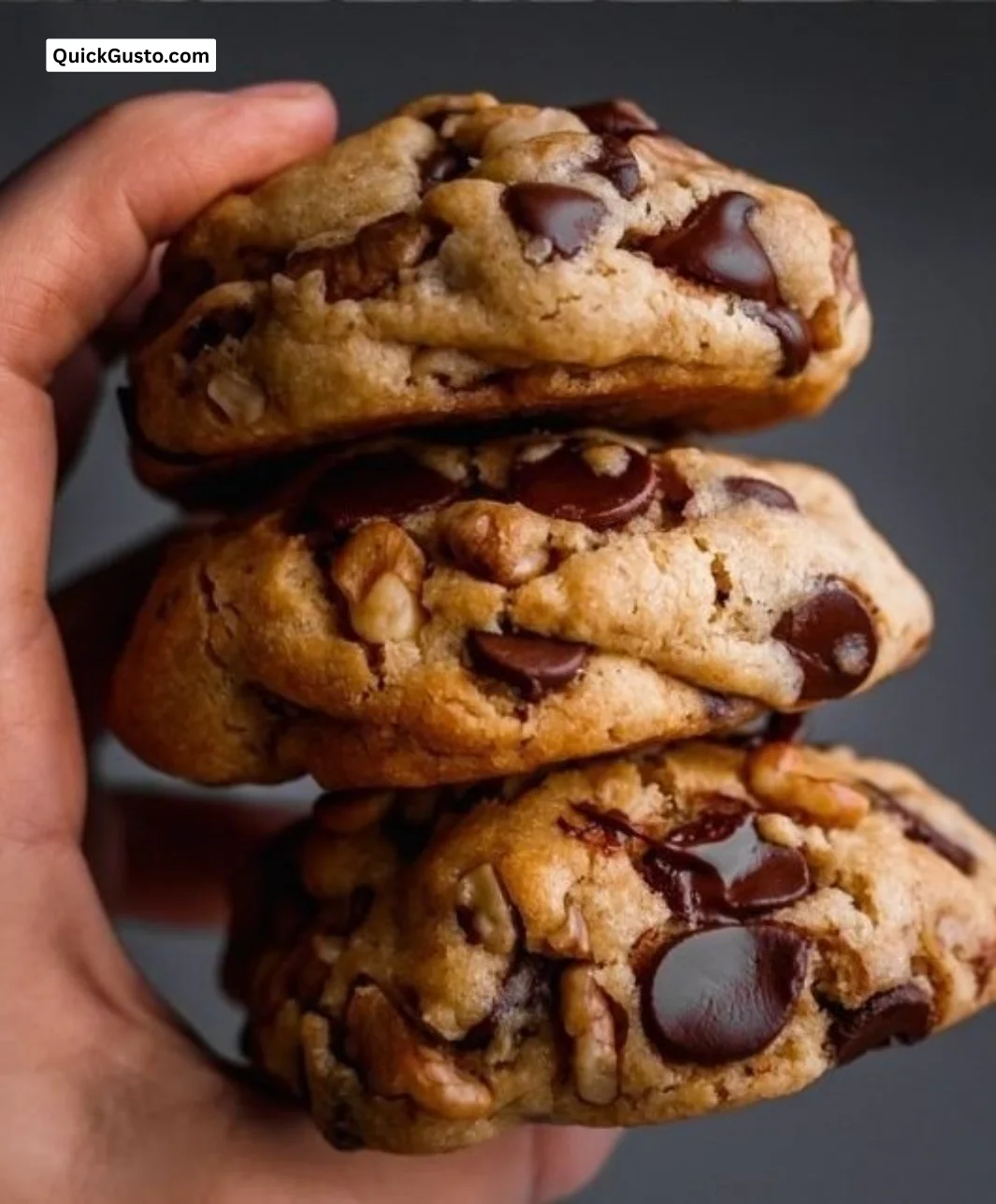 Delicious giant chocolate chip cookie fresh out of the oven
