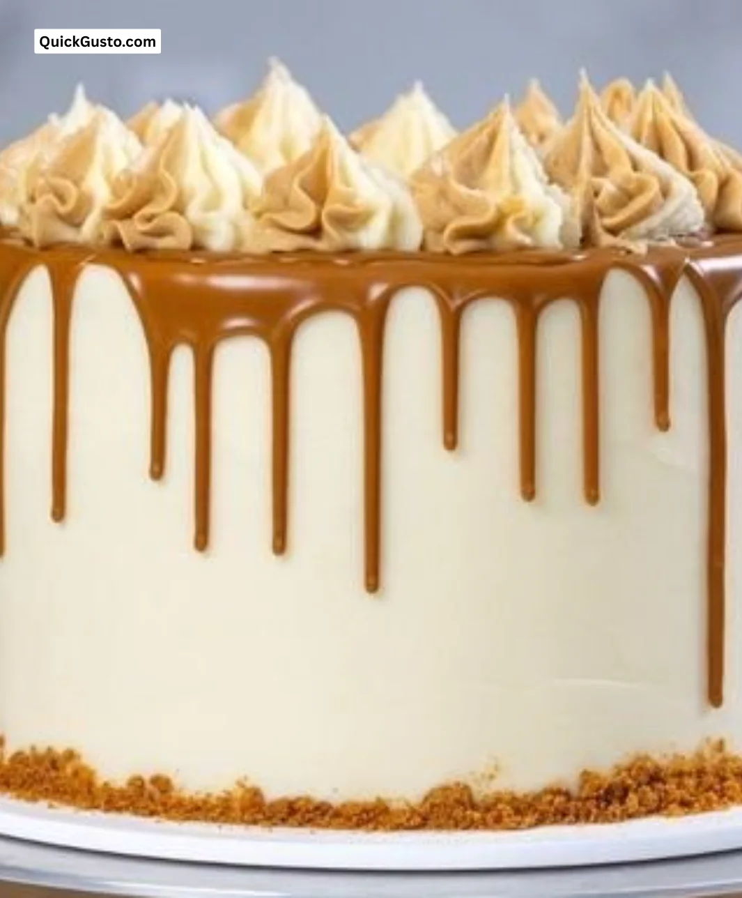 Delicious Biscoff Cookie Butter Cake with creamy frosting and Biscoff crumbs