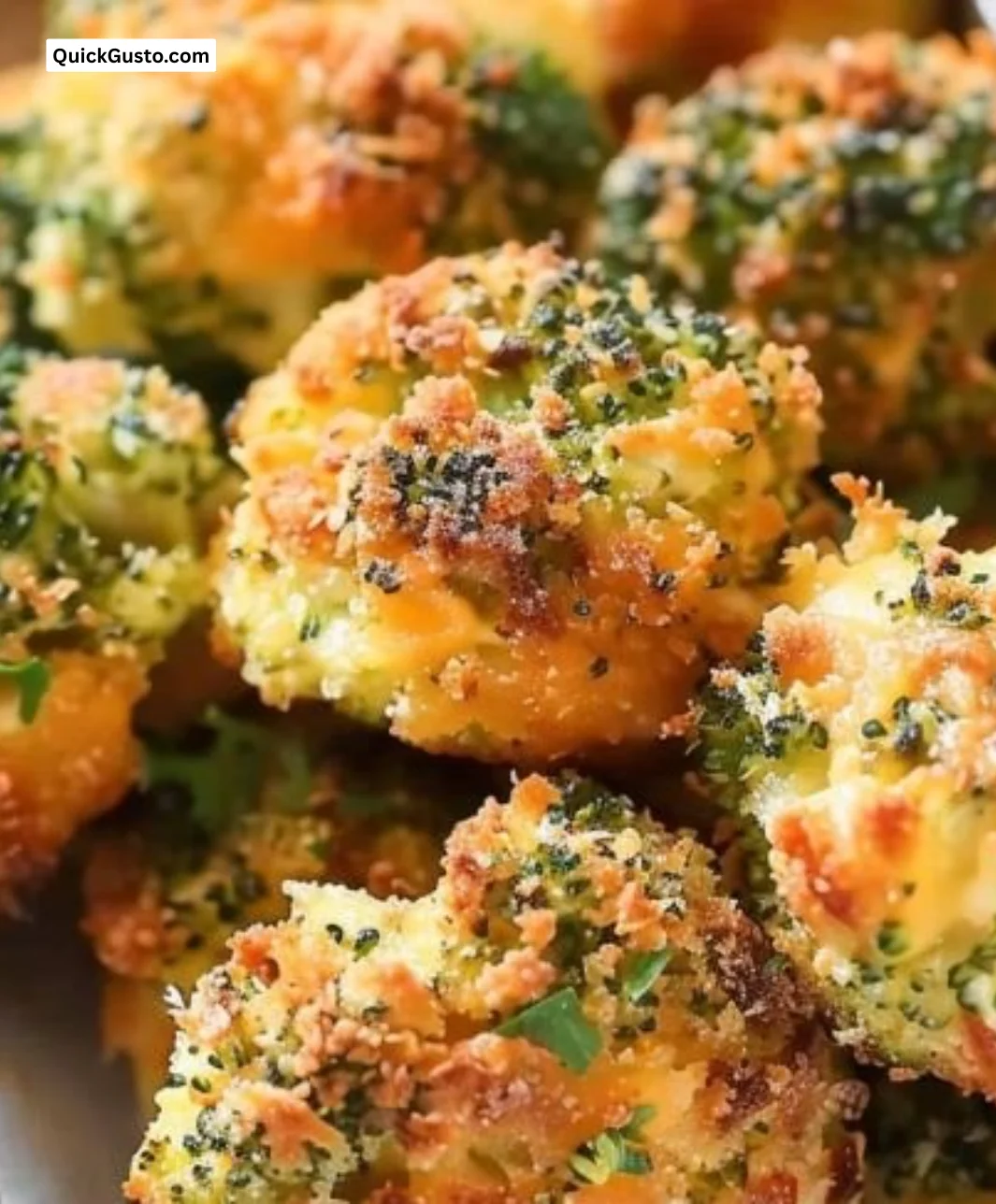 Delicious cheesy broccoli balls served on a plate