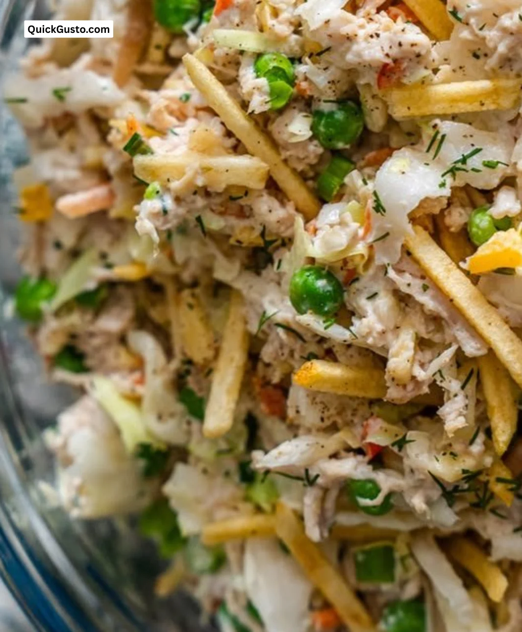 Delicious Chicken in the Straw Salad with fresh ingredients and vibrant colors